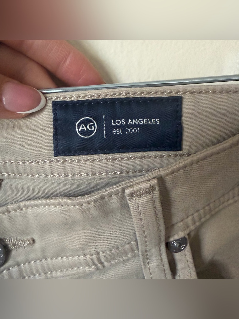 AG Adriano Goldschmied Tellis Modern Slim Pants 32x32 Desert Stone Beige - Picture 14 of 16